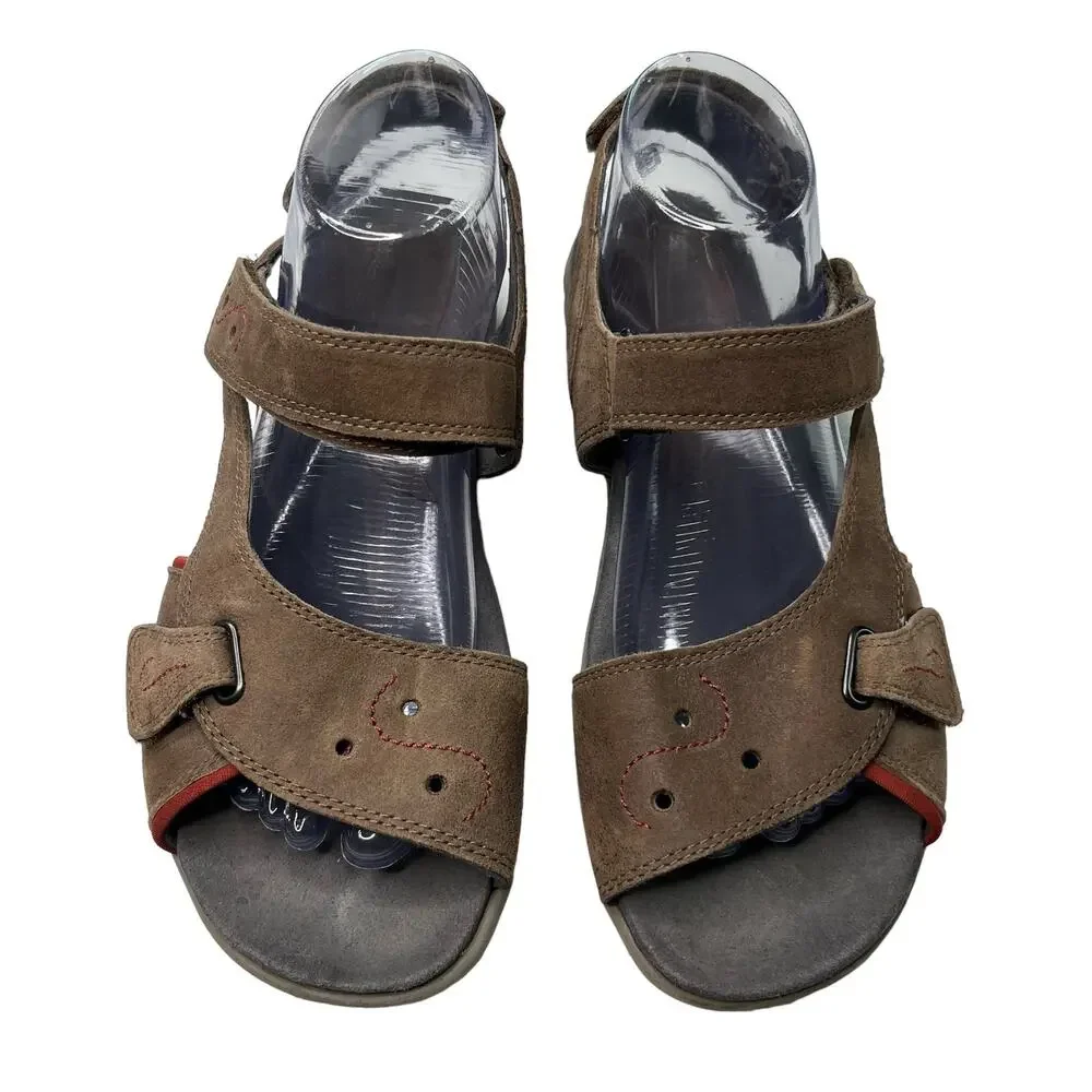 Cobb Hill New Balance Sandals Brown Suede 9 Adjustable Platform